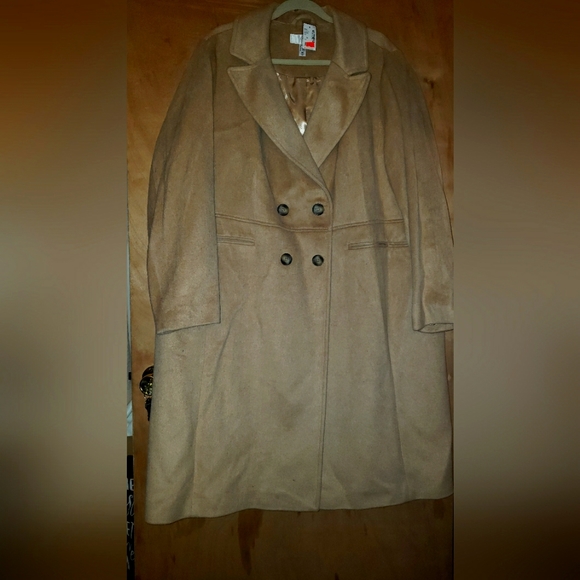 CANADIAN BRAND ADDITION ELLE NEW DOUBLE BREASTED COAT CAMEL 3X - Picture 2 of 12